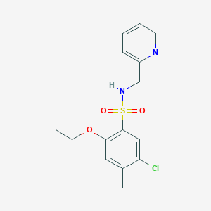 molecular formula C15H17ClN2O3S B2831167 5-chloro-2-ethoxy-4-methyl-N-(pyridin-2-ylmethyl)benzenesulfonamide CAS No. 717894-16-1