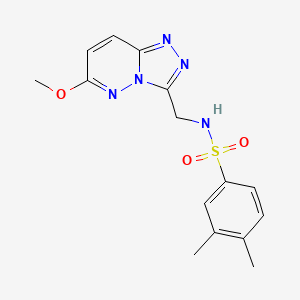 molecular formula C15H17N5O3S B2831169 N-((6-methoxy-[1,2,4]triazolo[4,3-b]pyridazin-3-yl)methyl)-3,4-dimethylbenzenesulfonamide CAS No. 2320670-73-1