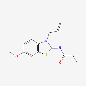 molecular formula C14H16N2O2S B2831174 (Z)-N-(3-烯丙基-6-甲氧基苯并[1,3]噻唑-2(3H)-基亚乙酰胺 CAS No. 865180-66-1