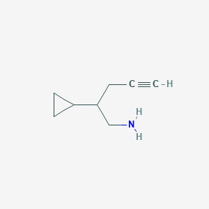 molecular formula C8H13N B2831177 2-Cyclopropylpent-4-yn-1-amine CAS No. 2416230-13-0