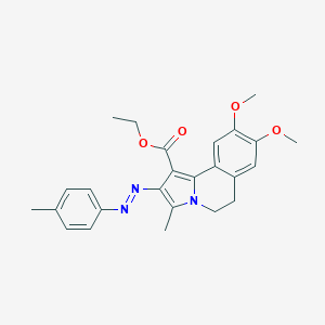 molecular formula C25H27N3O4 B283118 Ethyl 8,9-dimethoxy-3-methyl-2-[(4-methylphenyl)diazenyl]-5,6-dihydropyrrolo[2,1-a]isoquinoline-1-carboxylate 