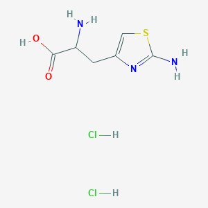 molecular formula C6H11Cl2N3O2S B2831189 2-Amino-3-(2-amino-1,3-thiazol-4-yl)propanoic acid;dihydrochloride CAS No. 77935-16-1