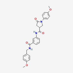 1-(4-methoxyphenyl)-N-(3-{[(4-methoxyphenyl)methyl]carbamoyl}phenyl)-5-oxopyrrolidine-3-carboxamide