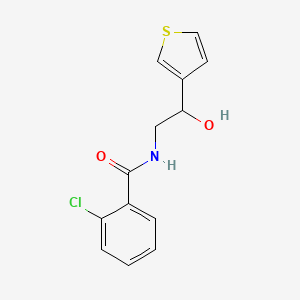 molecular formula C13H12ClNO2S B2831202 2-氯-N-(2-羟基-2-(噻吩-3-基)乙基)苯甲酰胺 CAS No. 1251615-11-8
