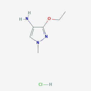 molecular formula C6H12ClN3O B2831203 3-Ethoxy-1-methyl-1H-pyrazol-4-amine hydrochloride CAS No. 1431970-13-6