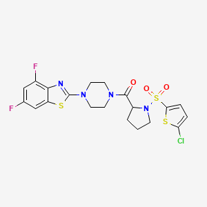 (1-((5-Chlorothiophen-2-yl)sulfonyl)pyrrolidin-2-yl)(4-(4,6-difluorobenzo[d]thiazol-2-yl)piperazin-1-yl)methanone