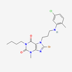 8-Bromo-1-butyl-7-[3-(5-chloro-2-methylanilino)propyl]-3-methylpurine-2,6-dione
