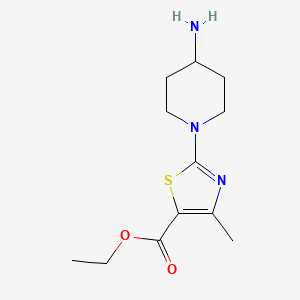 molecular formula C12H20ClN3O2S B2831221 Ethyl 2-(4-aminopiperidin-1-yl)-4-methyl-1,3-thiazole-5-carboxylate CAS No. 1674389-90-2