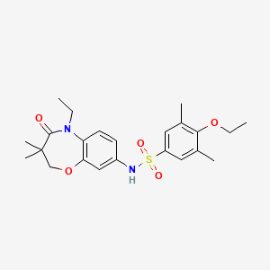 molecular formula C23H30N2O5S B2831229 4-ethoxy-N-(5-ethyl-3,3-dimethyl-4-oxo-2,3,4,5-tetrahydrobenzo[b][1,4]oxazepin-8-yl)-3,5-dimethylbenzenesulfonamide CAS No. 921990-98-9