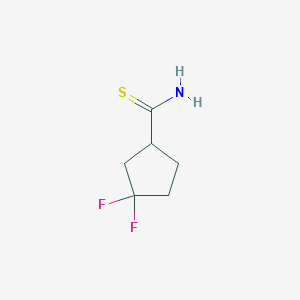 molecular formula C6H9F2NS B2831235 3,3-Difluorocyclopentane-1-carbothioamide CAS No. 1698394-32-9