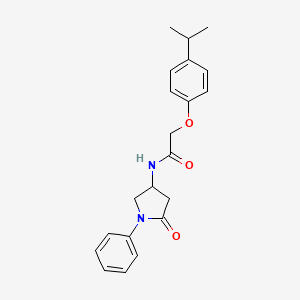 molecular formula C21H24N2O3 B2831238 2-(4-isopropylphenoxy)-N-(5-oxo-1-phenylpyrrolidin-3-yl)acetamide CAS No. 905675-15-2