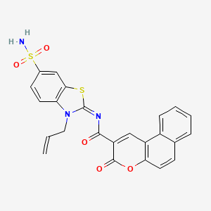 molecular formula C24H17N3O5S2 B2831242 (Z)-N-(3-烯丙基-6-磺酰基苯并[d]噻唑-2(3H)-基亚甲基)-3-氧代-3H-苯并[f]咔喱-2-甲酰胺 CAS No. 865176-44-9