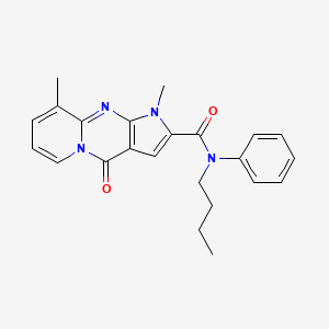 molecular formula C23H24N4O2 B2831243 N-butyl-1,9-dimethyl-4-oxo-N-phenyl-1,4-dihydropyrido[1,2-a]pyrrolo[2,3-d]pyrimidine-2-carboxamide CAS No. 864855-29-8
