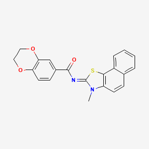 N-(3-methylbenzo[g][1,3]benzothiazol-2-ylidene)-2,3-dihydro-1,4-benzodioxine-6-carboxamide
