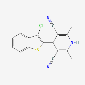 4-(3-Chloro-1-benzothiophen-2-yl)-2,6-dimethyl-1,4-dihydro-3,5-pyridinedicarbonitrile