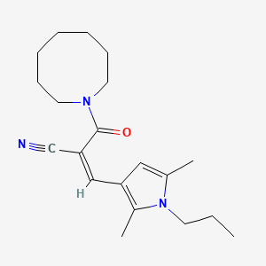 molecular formula C20H29N3O B2831259 (Z)-2-(azocane-1-carbonyl)-3-(2,5-dimethyl-1-propylpyrrol-3-yl)prop-2-enenitrile CAS No. 1311999-73-1
