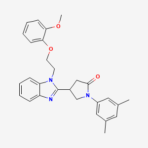 1-(3,5-dimethylphenyl)-4-{1-[2-(2-methoxyphenoxy)ethyl]-1H-1,3-benzodiazol-2-yl}pyrrolidin-2-one