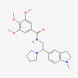 3,4,5-trimethoxy-N-(2-(1-methylindolin-5-yl)-2-(pyrrolidin-1-yl)ethyl)benzamide