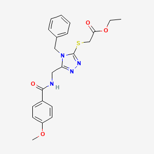 ethyl 2-[(4-benzyl-5-{[(4-methoxyphenyl)formamido]methyl}-4H-1,2,4-triazol-3-yl)sulfanyl]acetate