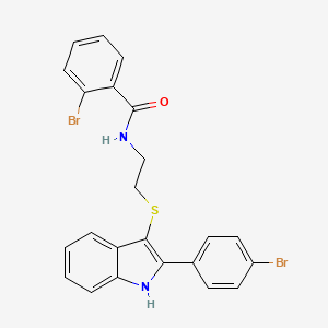 2-bromo-N-[2-[[2-(4-bromophenyl)-1H-indol-3-yl]sulfanyl]ethyl]benzamide