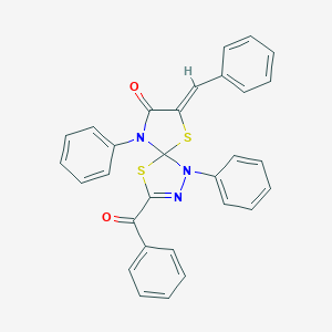 molecular formula C30H21N3O2S2 B283129 3-Benzoyl-7-benzylidene-1,9-diphenyl-4,6-dithia-1,2,9-triazaspiro[4.4]non-2-en-8-one 
