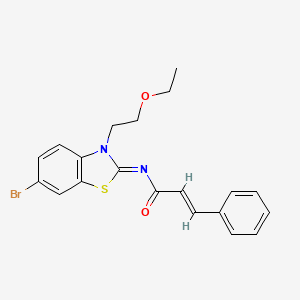 molecular formula C20H19BrN2O2S B2831290 (Z)-N-(6-bromo-3-(2-ethoxyethyl)benzo[d]thiazol-2(3H)-ylidene)cinnamamide CAS No. 865162-66-9