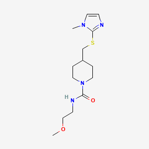 N-(2-methoxyethyl)-4-(((1-methyl-1H-imidazol-2-yl)thio)methyl)piperidine-1-carboxamide