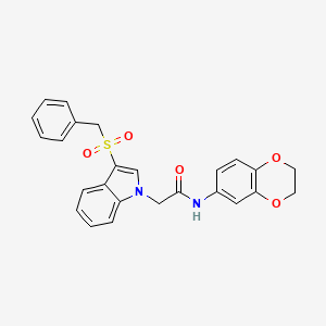 2-(3-(benzylsulfonyl)-1H-indol-1-yl)-N-(2,3-dihydrobenzo[b][1,4]dioxin-6-yl)acetamide