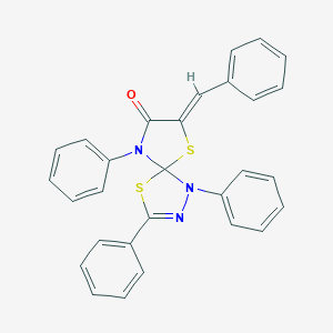 molecular formula C29H21N3OS2 B283131 7-Benzylidene-1,3,9-triphenyl-4,6-dithia-1,2,9-triazaspiro[4.4]non-2-en-8-one 