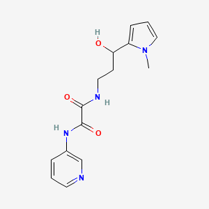 molecular formula C15H18N4O3 B2831313 N1-(3-hydroxy-3-(1-methyl-1H-pyrrol-2-yl)propyl)-N2-(pyridin-3-yl)oxalamide CAS No. 1795305-37-1