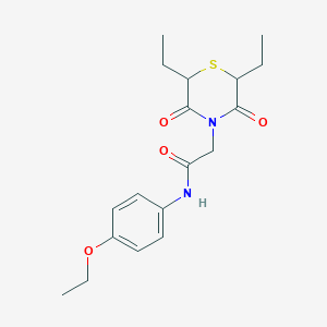 molecular formula C18H24N2O4S B2831314 2-(2,6-diethyl-3,5-dioxothiomorpholin-4-yl)-N-(4-ethoxyphenyl)acetamide CAS No. 868215-65-0