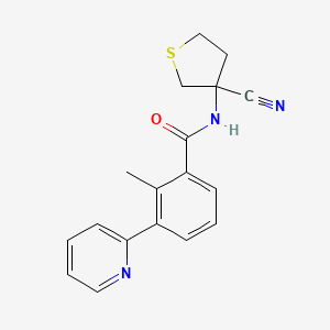 molecular formula C18H17N3OS B2831316 N-(3-cyanothiolan-3-yl)-2-methyl-3-(pyridin-2-yl)benzamide CAS No. 1445646-04-7