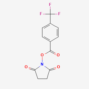 molecular formula C12H8F3NO4 B2831321 1-({[4-(Trifluoromethyl)phenyl]carbonyl}oxy)pyrrolidine-2,5-dione CAS No. 1251533-33-1