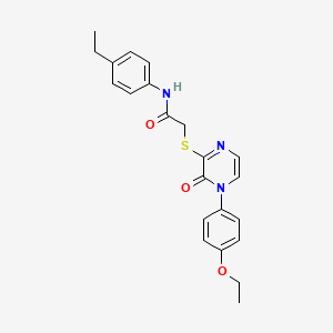 molecular formula C22H23N3O3S B2831326 2-[4-(4-ethoxyphenyl)-3-oxopyrazin-2-yl]sulfanyl-N-(4-ethylphenyl)acetamide CAS No. 900007-26-3