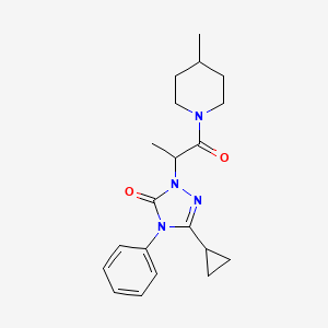 3-cyclopropyl-1-(1-(4-methylpiperidin-1-yl)-1-oxopropan-2-yl)-4-phenyl-1H-1,2,4-triazol-5(4H)-one