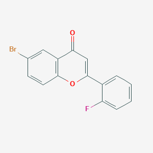 molecular formula C15H8BrFO2 B2831331 6-Bromo-2-(2-fluorophenyl)chromen-4-one CAS No. 213894-67-8