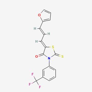 (Z)-5-((E)-3-(furan-2-yl)allylidene)-2-thioxo-3-(3-(trifluoromethyl)phenyl)thiazolidin-4-one