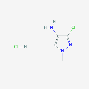 molecular formula C4H7Cl2N3 B2831344 3-氯-1-甲基吡唑-4-胺 盐酸盐 CAS No. 2503204-41-7