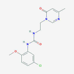 molecular formula C15H17ClN4O3 B2831350 1-(5-chloro-2-methoxyphenyl)-3-(2-(4-methyl-6-oxopyrimidin-1(6H)-yl)ethyl)urea CAS No. 1421477-80-6