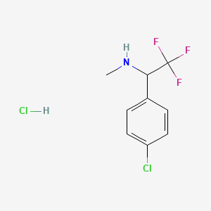 molecular formula C9H10Cl2F3N B2831359 [1-(4-Chlorophenyl)-2,2,2-trifluoroethyl](methyl)amine hydrochloride CAS No. 1394040-17-5