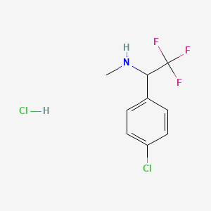 molecular formula C9H10Cl2F3N B2831359 [1-(4-氯苯基)-2,2,2-三氟乙基](甲基)胺盐酸盐 CAS No. 1394040-17-5