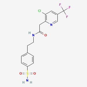 molecular formula C16H15ClF3N3O3S B2831362 2-(3-氯-5-(三氟甲基)吡啶-2-基)-N-[2-(4-磺酰氨基苯基)乙基]乙酰胺 CAS No. 478063-71-7