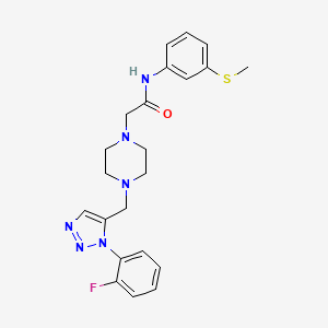 2-(4-{[1-(2-fluorophenyl)-1H-1,2,3-triazol-5-yl]methyl}piperazin-1-yl)-N-[3-(methylthio)phenyl]acetamide