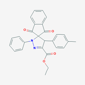 molecular formula C27H22N2O4 B283138 4'-(4-Methylphenyl)-1,3-dioxo-1'-phenylspiro[indan-2,5'-[2]pyrazoline]-3'-carboxylic acid ethyl ester 