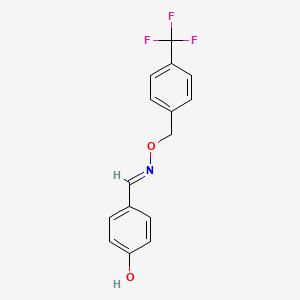 molecular formula C15H12F3NO2 B2831381 4-[(1E)-({[4-(trifluoromethyl)phenyl]methoxy}imino)methyl]phenol CAS No. 860789-32-8