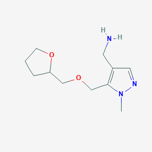 [1-Methyl-5-(oxolan-2-ylmethoxymethyl)pyrazol-4-yl]methanamine