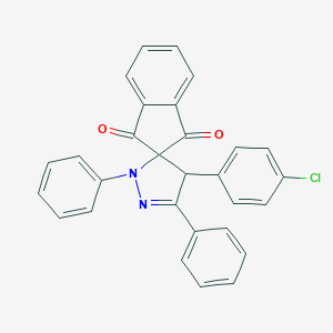 molecular formula C29H19ClN2O2 B283139 1',3'-Diphenyl-4'-(4-chlorophenyl)spiro[indan-2,5'-[2]pyrazoline]-1,3-dione 