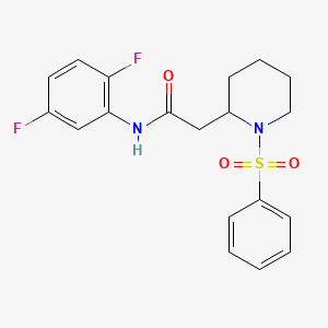 molecular formula C19H20F2N2O3S B2831394 N-(2,5-difluorophenyl)-2-(1-(phenylsulfonyl)piperidin-2-yl)acetamide CAS No. 1021040-77-6