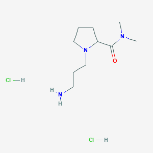 molecular formula C10H23Cl2N3O B2831396 1-(3-Aminopropyl)-N,N-dimethylpyrrolidine-2-carboxamide;dihydrochloride CAS No. 2402829-34-7