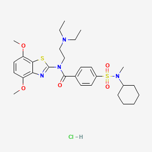 molecular formula C29H41ClN4O5S2 B2831399 4-(N-cyclohexyl-N-methylsulfamoyl)-N-(2-(diethylamino)ethyl)-N-(4,7-dimethoxybenzo[d]thiazol-2-yl)benzamide hydrochloride CAS No. 1321852-70-3